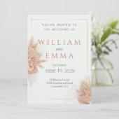 ボホパンパモダンスグラス結婚式招待状 招待状 (スタンド正面)