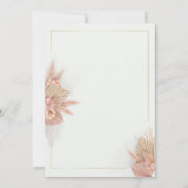 ボホパンパモダンスグラス結婚式招待状 招待状 (裏面)