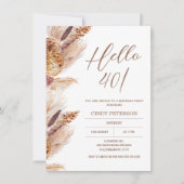 ボホパンパモダンスグラス誕生日招待状 招待状 (正面)