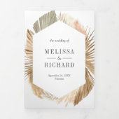 ボホパンパリースドライパーム3 結婚イン1 三つ折り招待状 (カバー)