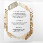 ボホパンパリースドライパーム3 結婚イン1 三つ折り招待状 (内部最初)