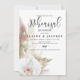 ボホパンパ素朴スグラスオーキッドリハーサルディナー 招待状