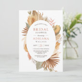 ボホパンパ素朴スグラスドライパームブライダルシャワー 招待状 (スタンド正面)