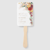 ボホパンパ素朴スグラスフラワー結婚式 プログラム ハンドファン (正面)