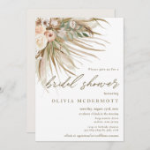 ボホパンパ素朴スグラスフローラブライダルシャワーインビ 招待状 (正面/裏面)