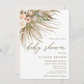 ボホパンパ素朴スグラスフローラベイシャワー 招待状 (正面/裏面)