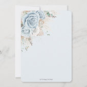 ボホパンパ素朴スパステルブルーフローラベビーシャワー 招待状 (裏面)