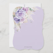 ボホパンパ素朴スパープル薄紫フローラキンセアニラ 招待状 (裏面)