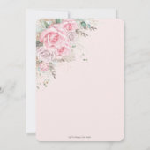 ボホパンパ素朴スピンクフローラガールベビーシャワー 招待状 (裏面)