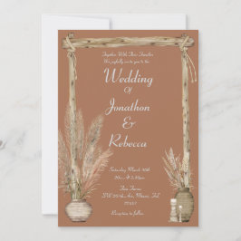 ボホパンパ素朴スブラウン自然ウェディング招待 招待状