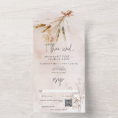 ボホパンパ素朴ス&ドライグラスブーケQRコード オールインワン招待状 (内側)