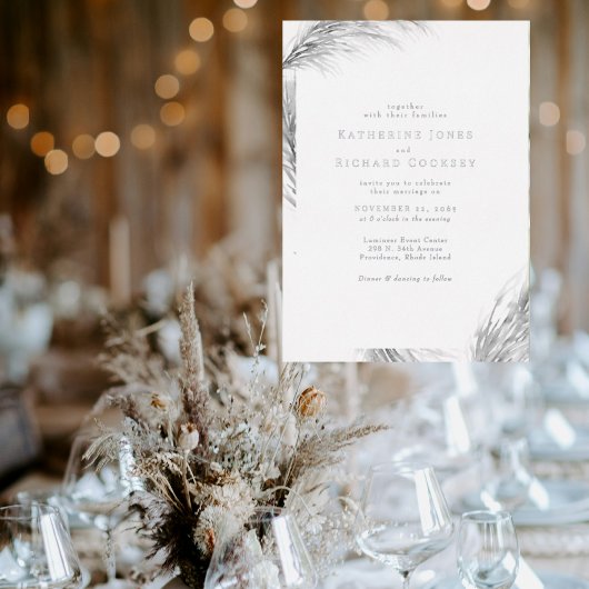 ボホパンパ結婚ス銀 箔招待状