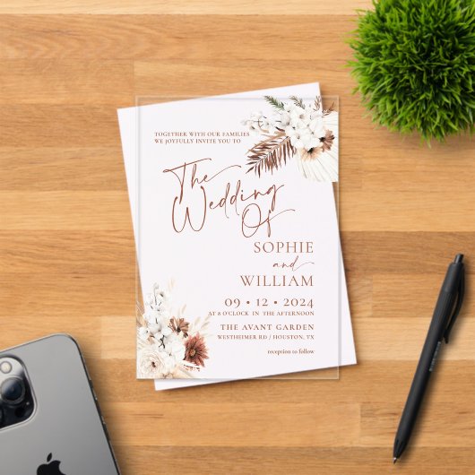 ボホパンパ結婚ス アクリル招待状 (インサイチュ (招待状))