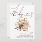 ボホパンプキンオータム開花サンクスギビングディナー 招待状 (正面)