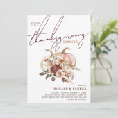 ボホパンプキンオータム開花サンクスギビングディナー 招待状 (スタンド正面)