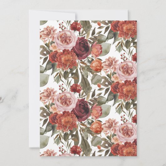 ボホパンプキンオータム開花サンクスギビングディナー 招待状 (裏面)