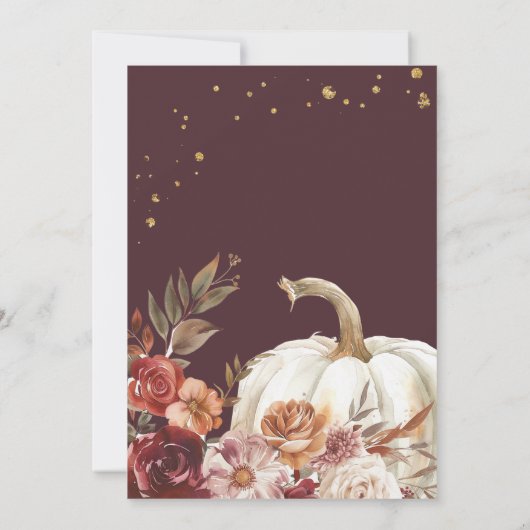 ボホパンプキンオータム開花サンクスギビングディナー 招待状 (裏面)