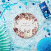 ボホパンプキンオータム開花誕生日 ペーパープレート (パーティー)