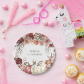 ボホパンプキンオータム開花誕生日 ペーパープレート (パーティー)