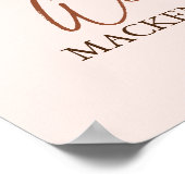 ボホパンプキンガール秋ベビーシャワーウェルカムサイン ポスター (角)