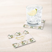 ボホパンプキンパンパスグラスエレガントブライダルシャワー スクエアペーパーコースター (インサイチュ)