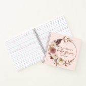 ボホパンプキンピンクガールベビーシャワーゲストブック ノートブック (内部)