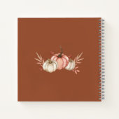 ボホパンプキンピンクガールベビーシャワーゲストブック ノートブック (裏面)