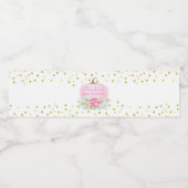 ボホパンプキンピンク&金ゴールドベビーシャワー ペットボトルラベル (シングルラベル)