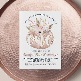 ボホパンプキンファースト誕生日招待状 招待状