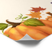 ボホパンプキンフローラ秋ベビーシャワーウェルカムサイン ポスター (角)