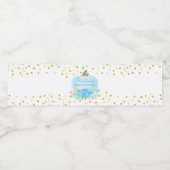 ボホパンプキンブルー&金ゴールド男の赤ちゃんシャワー ペットボトルラベル (シングルラベル)