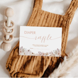 ボホパンプキンベビシャワーおむつラッフルチケット エンクロージャーカード