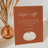 ボホパンプキンベビーシャワーおむつラッフルサイン 台座サイン