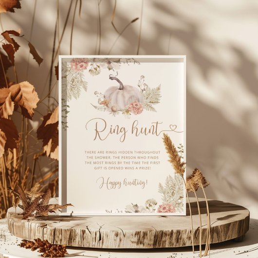 ボホパンプキンリング狩りブライダルシャワーゲームポスター ポスター