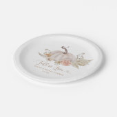 ボホパンプキン秋インブライダルシャワー ペーパープレート (アングル)