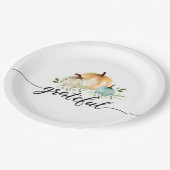 ボホパンプキン秋ウォーターカラー感謝感謝祭 ペーパープレート (アングル)