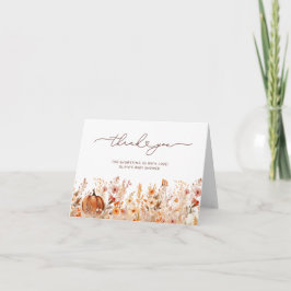 ボホパンプキン秋ベビーシャワーサンキューカード サンキューカード
