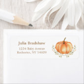 ボホパンプキン秋ベビーシャワー差出人住所 ラベル (インサイチュ)