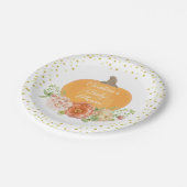 ボホパンプキン秋ベビーシャワー水彩フローラ ペーパープレート (アングル)