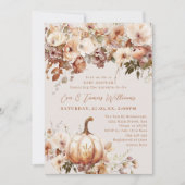 ボホパンプキン秋素朴シックなベビーシャワー 招待状 (正面)