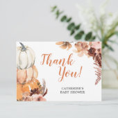 ボホパンプキ素朴ンベビーシャワーサンキューカード サンキューカード (スタンド正面)