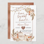 ボホパンプキ素朴ンホームスウィートホーム引っ越し祝いパーティー 招待状 (正面/裏面)