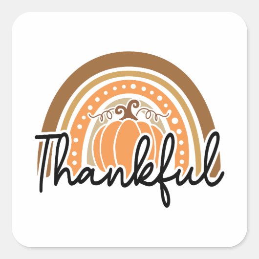 ボホパンプキ素朴ンレインボインサンクサンクフル スクエアシール (正面)