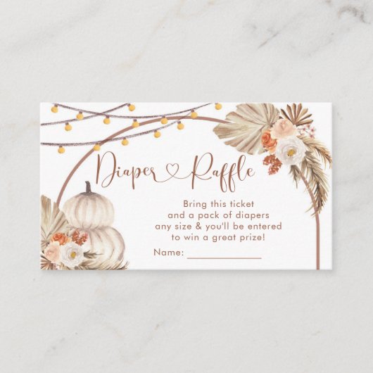 ボホパンプキ素朴ン秋インラブおむつラッフル エンクロージャーカード (正面)