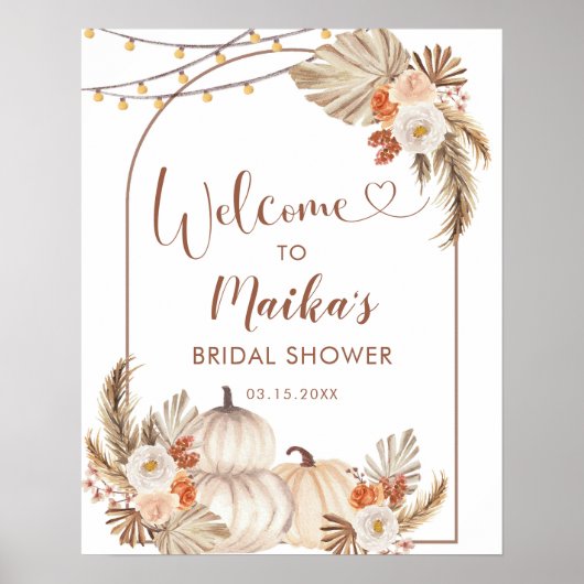 ボホパンプキ素朴ン秋インラブウェルカムサイン ポスター (正面)