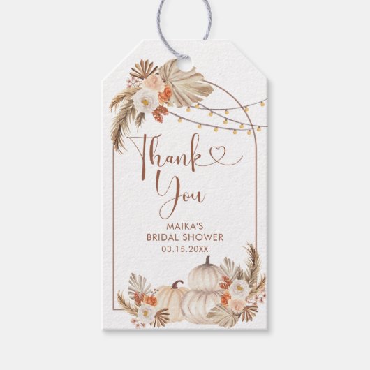 ボホパンプキ素朴ン秋インラブサンキューラベル ギフトタグ (正面)