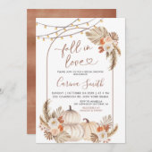 ボホパンプキ素朴ン秋インラブブライダルシャワー 招待状 (正面/裏面)