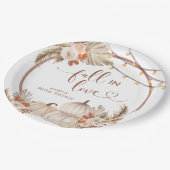 ボホパンプキ素朴ン秋インラブ紙プレート ペーパープレート (アングル)