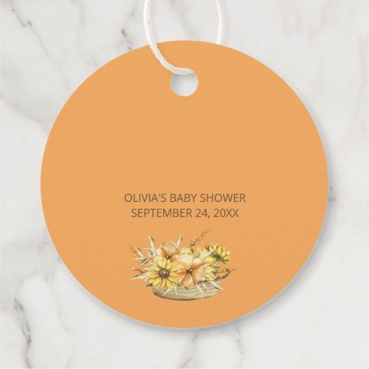 ボホパンプキ素朴ン秋フローラベビーシャワー フェイバータグ (裏面)