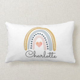 ボホパーソナライズされたウォーター色レインボーガール ランバークッション